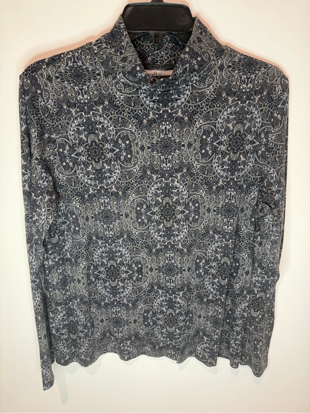 croft & barrow Gray Printed Turtleneck Sweater